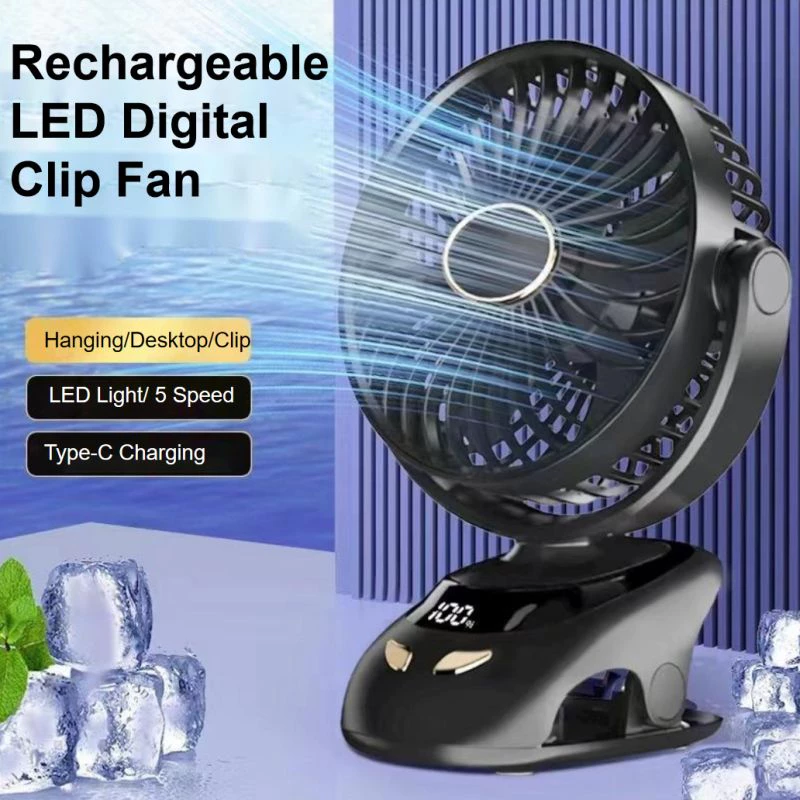 Rechargeable Clip Fan with LED